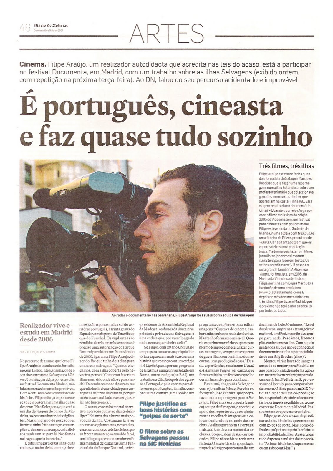 Diário de Notícias - newspaper article (Portuguese)