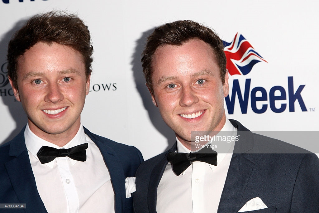The Postlethwaite Twins Attend the Launch of Brit week in Los Angeles. Jeffrey Postlethwaite (left) Matthew Postlethwaite (right)