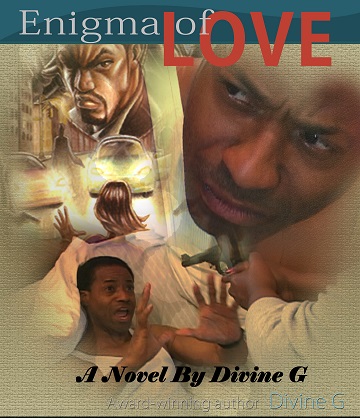 Divine G on the cover of his novel, Enigma of Love.