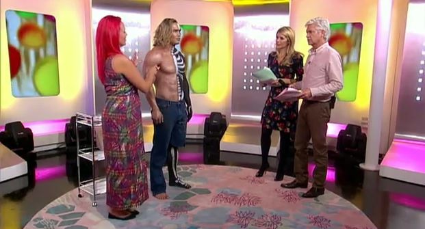 Live on ITV 'This Morning' with Holly Willoughby, Phillip Schofield and Bodypainter Sarah Ashleigh