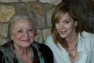 Kate Zenna with Debra Mooney during filming of Eleventh Hour