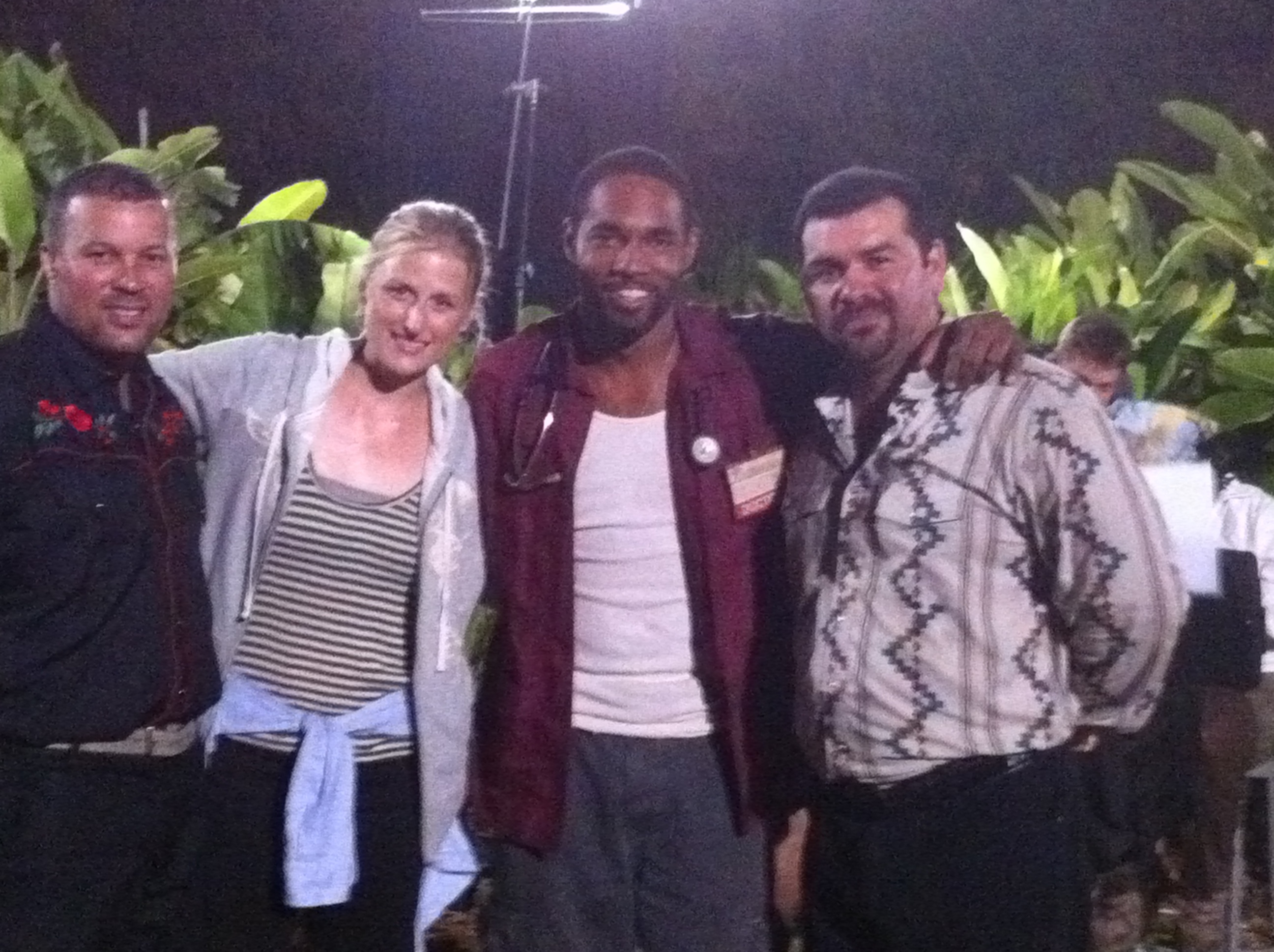 On the set on Off the Map with Mamie Gummer and Jason George