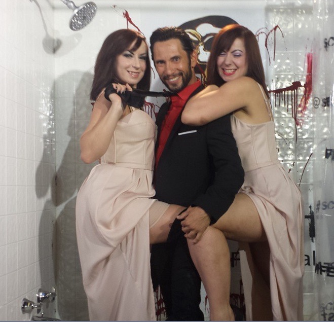 Aramis Sartorio with Jen Soska and Sylvia Soska at Screamfest 2014