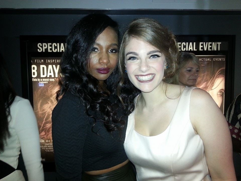 8 DAYS Red Carpet Event, New York. Actress Kim Baldwin-Turner (left), Actress Ariana Brooke Stephens (right).