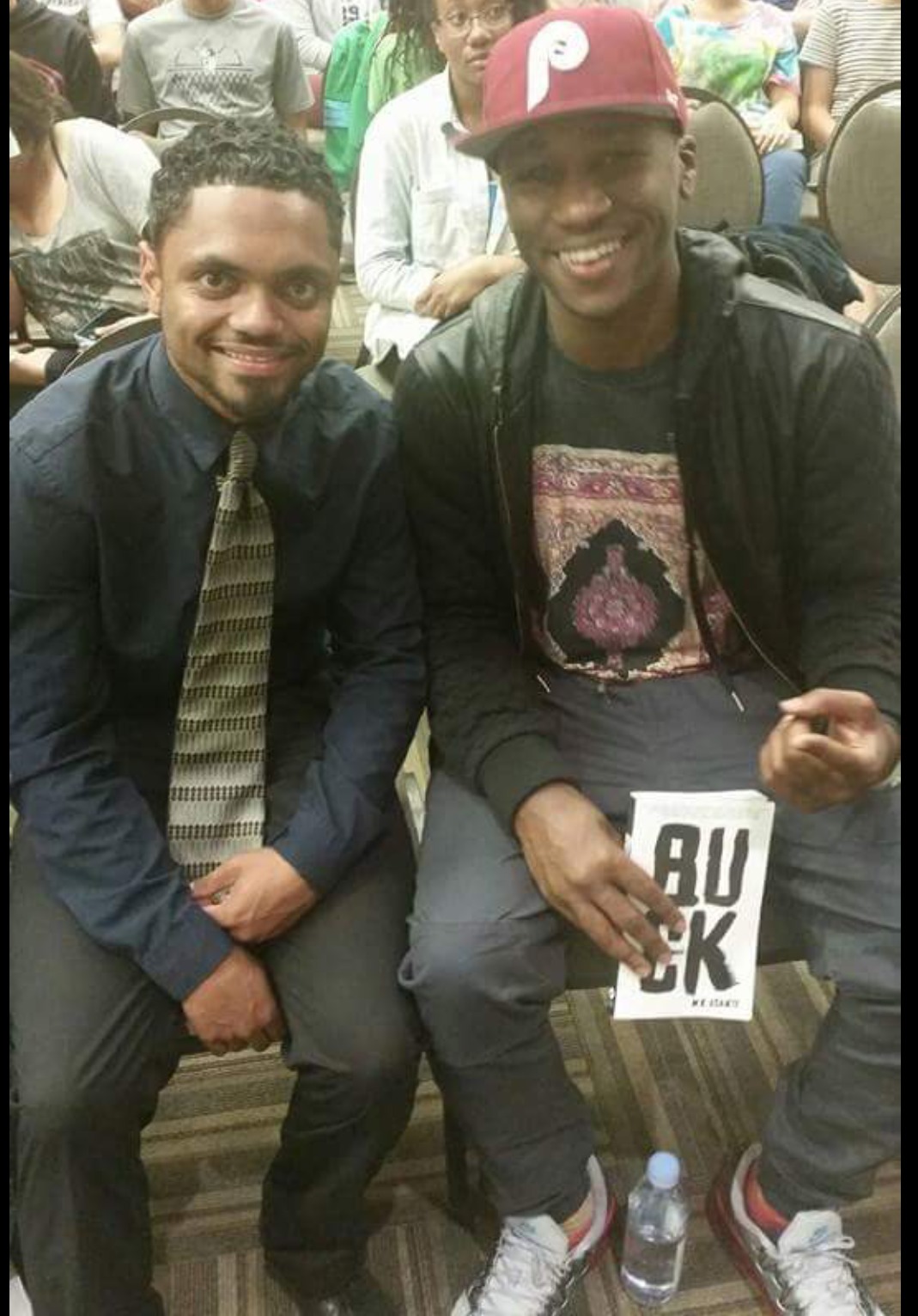 Writer, educator and filmmaker MK Asante and I at his book signing and discussion held at Jacobs Center in Southeast San Diego.