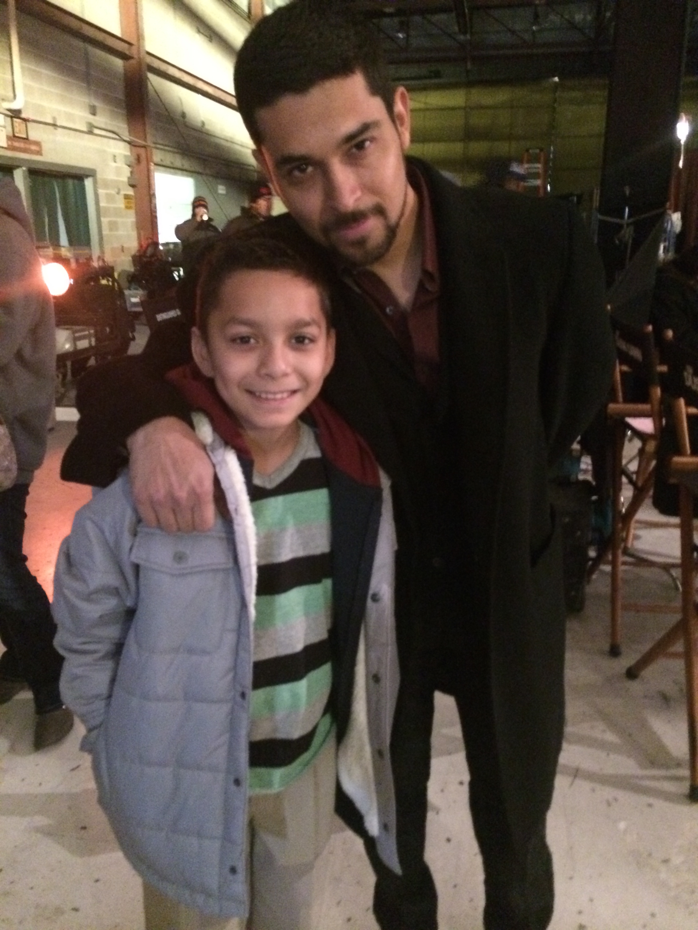 Axel Flores and Wilmer Valderrama on the set of From Dusk Till Dawn.