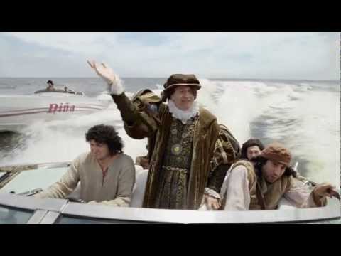 Claudio Laniado as Christopher Columbus in the national commercial for GEICO. From left to right: stunt boat driver, Claudio Laniado, Robert Funaro, Rod Luzzi