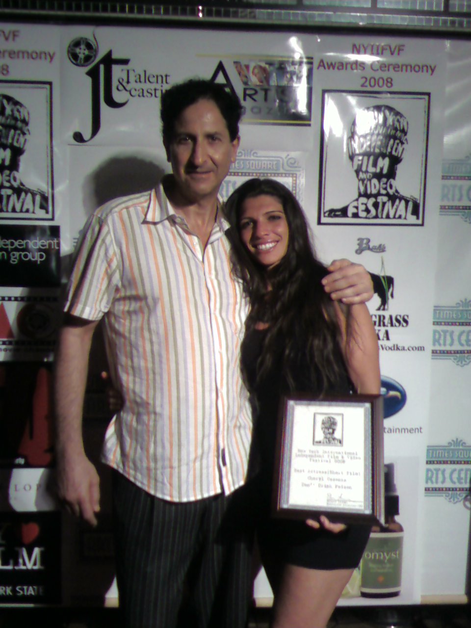 Claude Laniado(left),Cheryl Cosenza(right), NY International Independent Film and Video Festival 2008, Award Ceremony