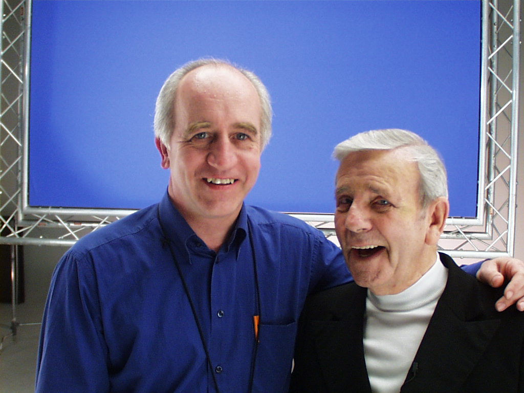 Me with the late, great Norman Wisdom. Directing him for TV.