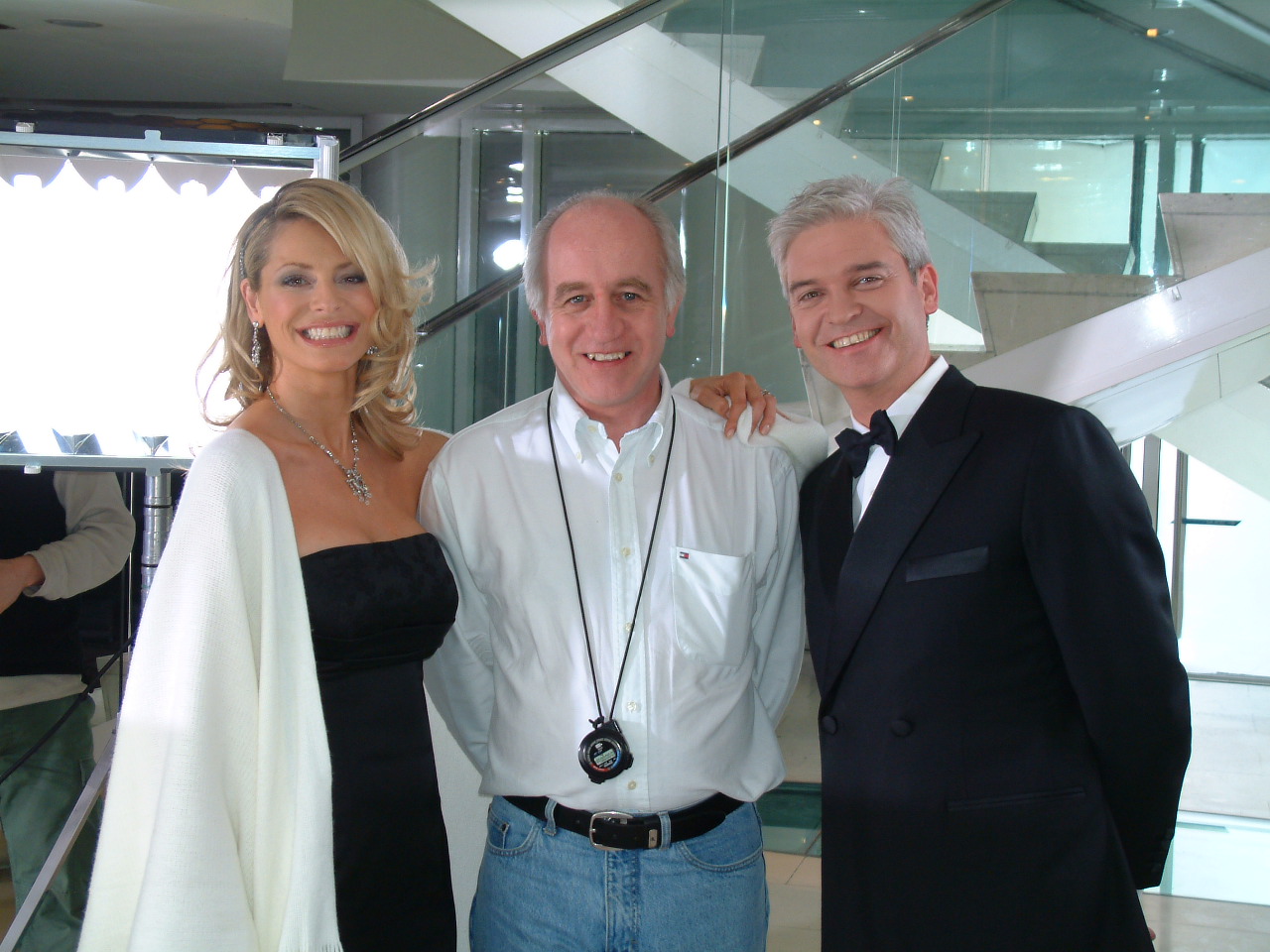 Me with TV Stars, Tess Daly & Philip Schofield. Directing them fir TV.