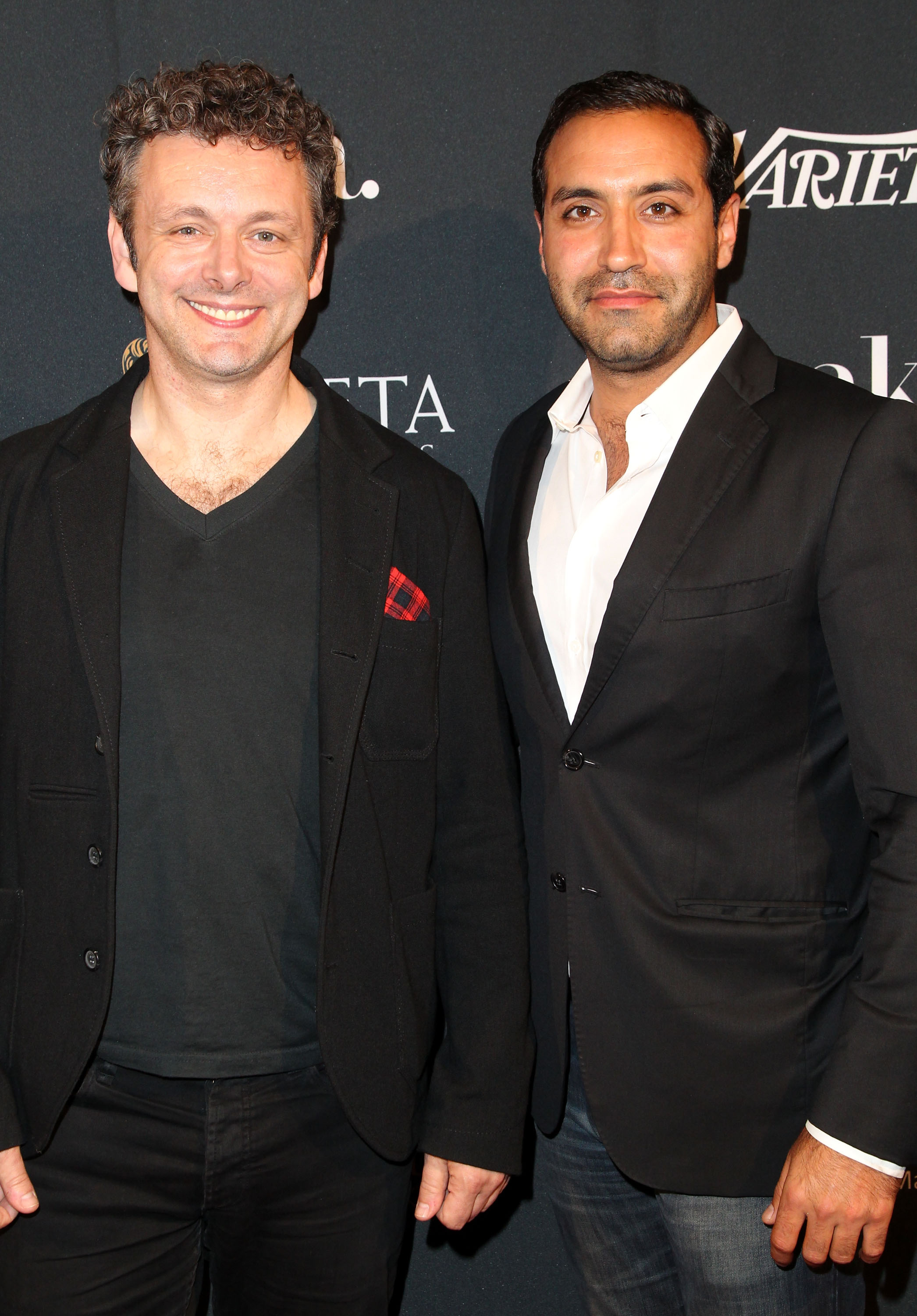 Alain Washnevsky and Michael Sheen after DAY ONE won the LA/BAFTA award for best Student Short