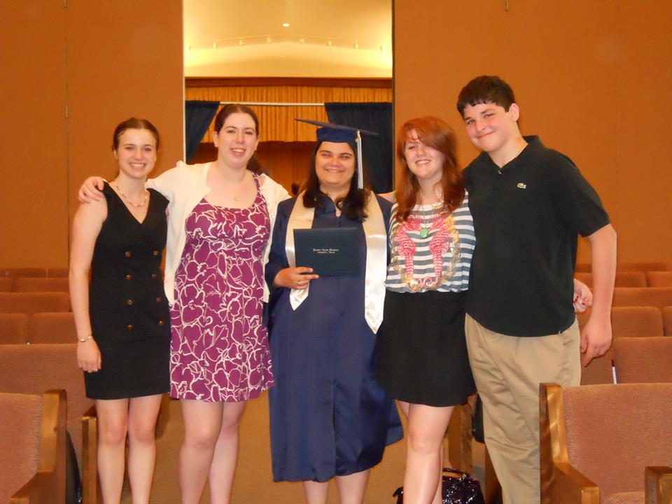 Graduating high school, with close friends, 2010