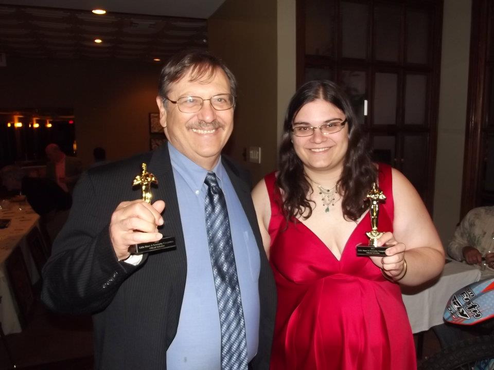 with Dad and screenwriting awards at Eddie Bauer Jr. Film Festival, 2012