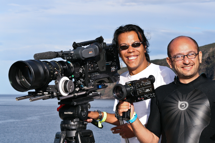 With DOP Marco F. Zimprich shooting portrait of Mick Fanning in Spain