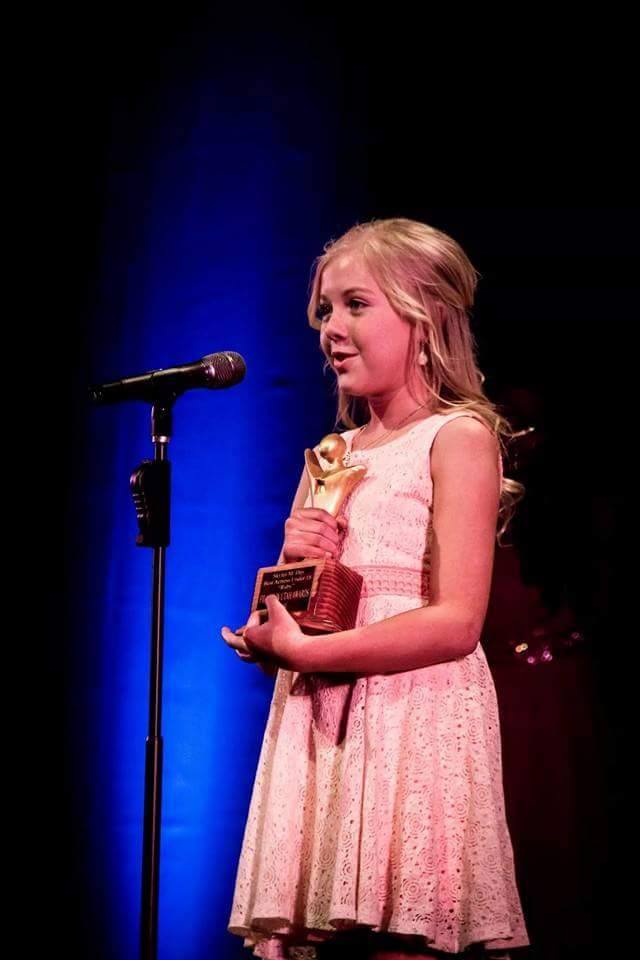 Winner Best Actress Under 18 at the Filmed In Utah Awards Show.