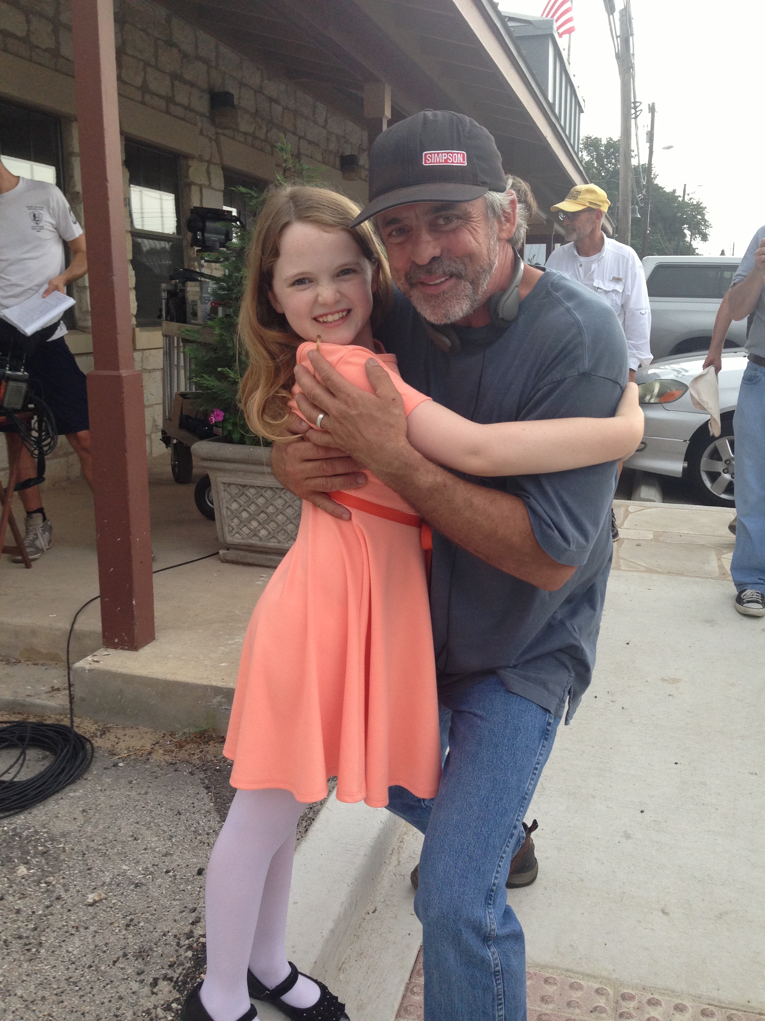 Teagan with writer/director Jeff Schwan on the set of 'BOOTh'.