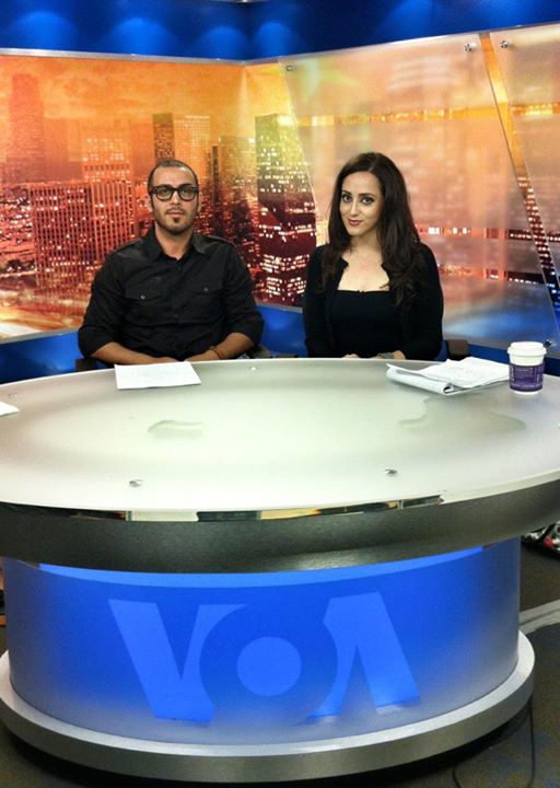 Saeed Khoze and Michelle Farivar at Voice of America