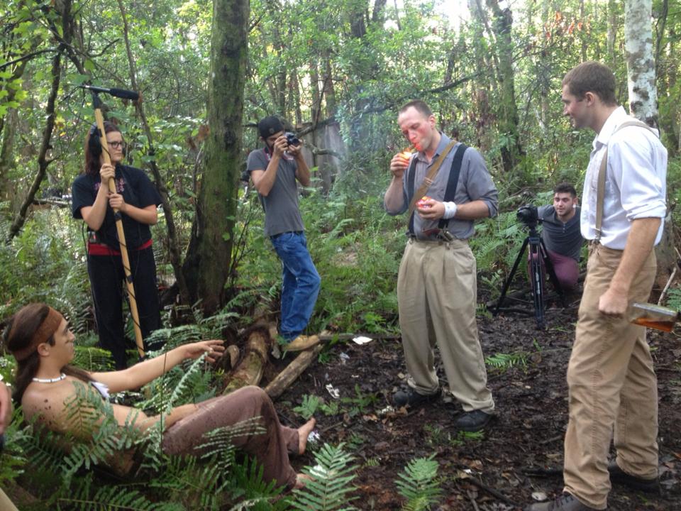 On set of The Wendigo