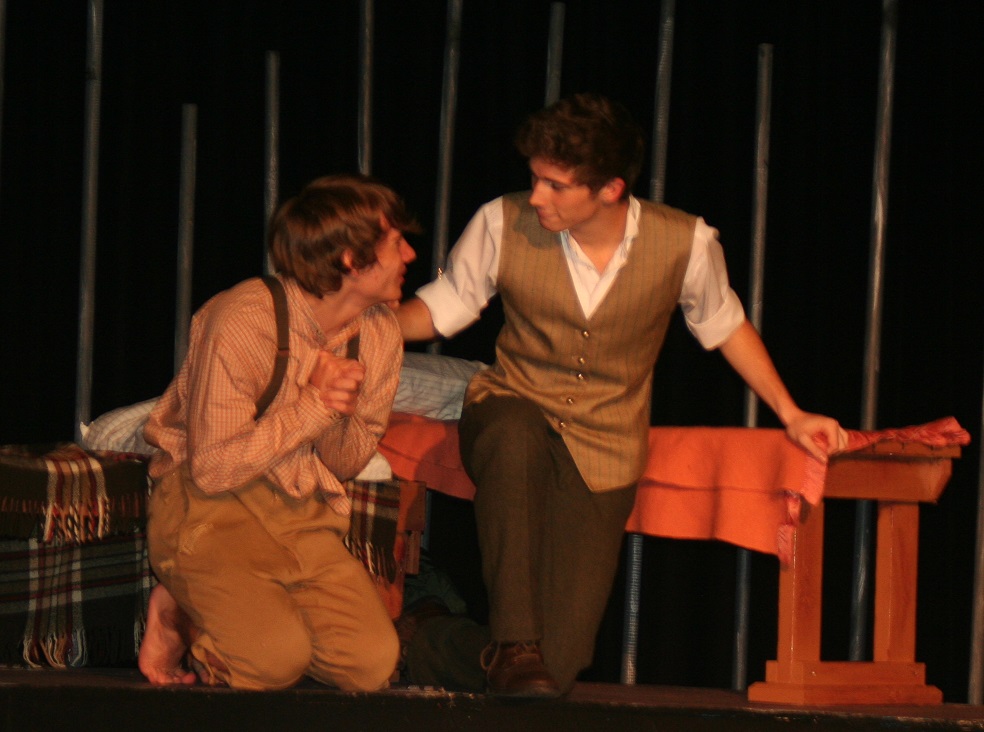 A Night Thoreau Spent in Jail. Nick Heeter as Bailey and Travis Gore as Thoreau.