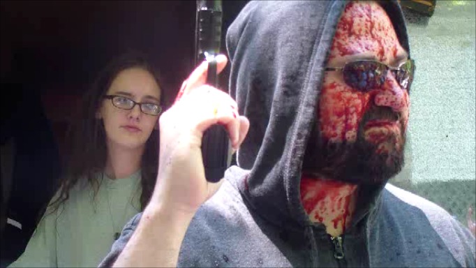 Craig M Rosenthal (right) as MZ in the short film Citizen Wrappa: Da Movie.