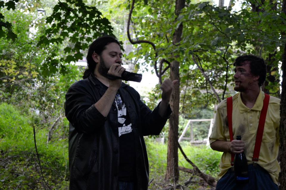Craig M Rosenthal (left) on location with JT Davis (right) for Mountain Man Massacre.