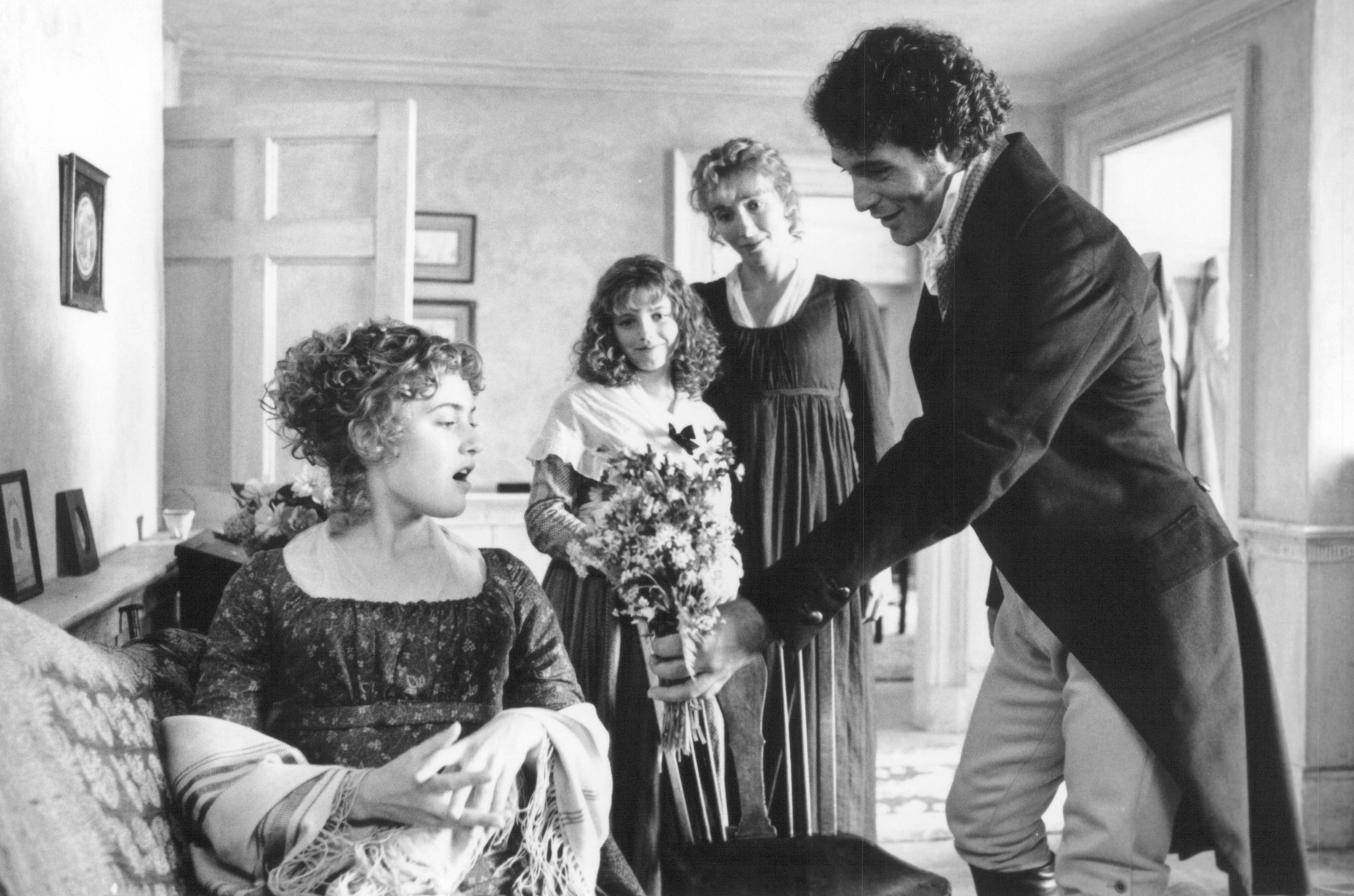 Still of Emma Thompson, Kate Winslet, Emilie François and Greg Wise in Sense and Sensibility (1995)