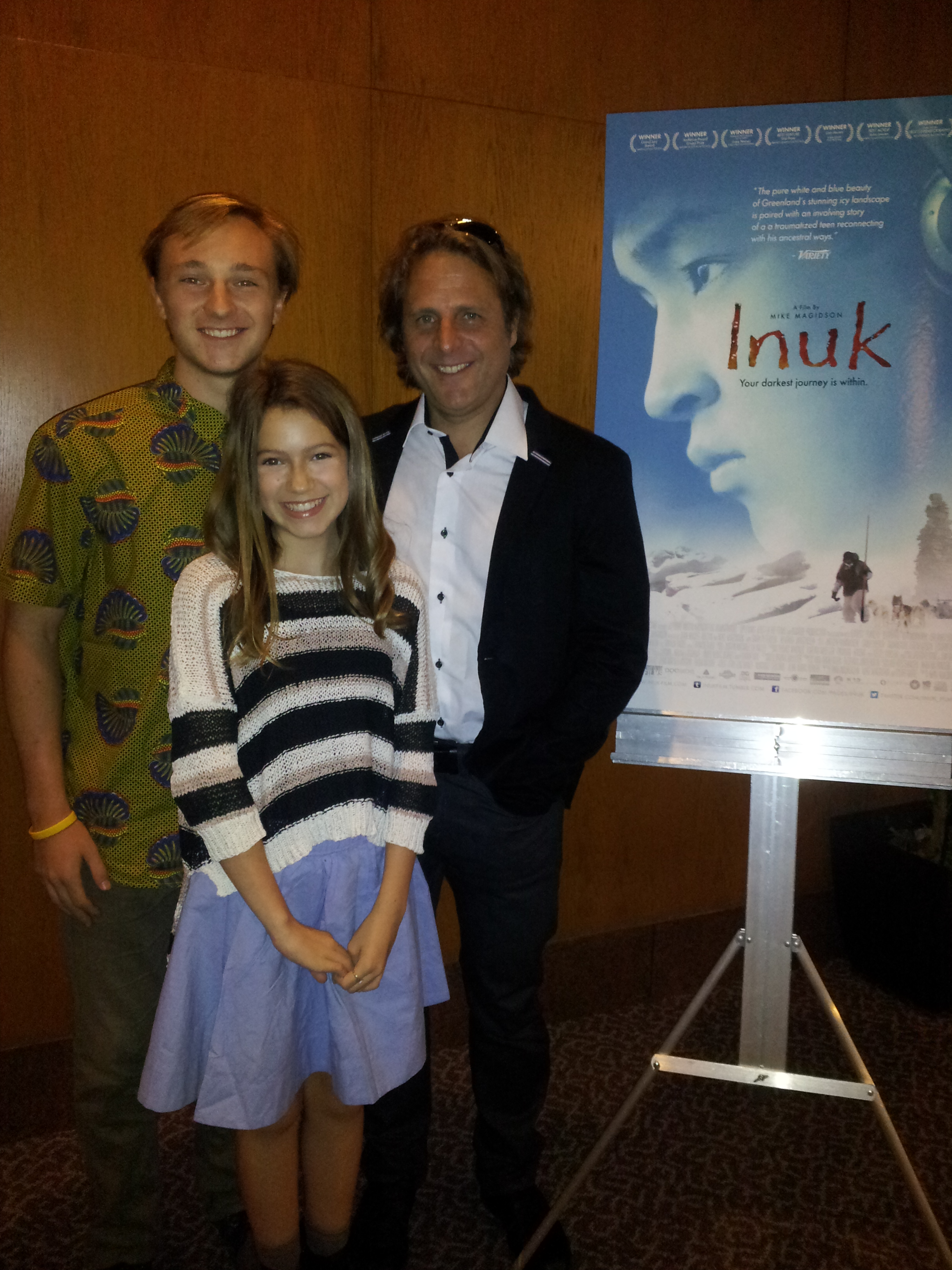 Keely Aloña with writer/director Mike Magidson at event of Inuk (2013)