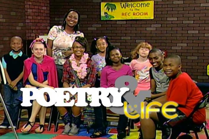 Aja and the cast of Poetry and Life Television program