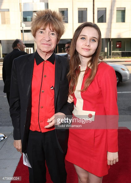 Rodney Bingenheimer (L) and Kansas Bowling arrive at the 'Love & Mercy' Los Angeles premiere at the Samuel Goldwyn Theater on June 2, 2015 in Beverly Hills, California.