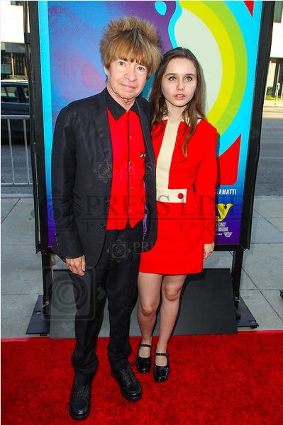 Rodney Bingenheimer and Kansas Bowling attend the premiere of Lionsgate and Roadside Attractions' 'Love & Mercy' at the AMPAS Samuel Goldwyn Theater on June 2, 2015 in Beverly Hills, California.