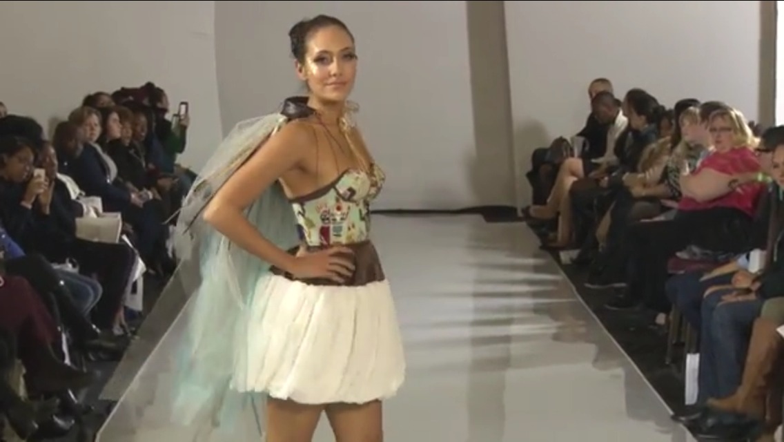 Modeled Jolonzo Goldtooth's dress in New York Fashion Week 2015