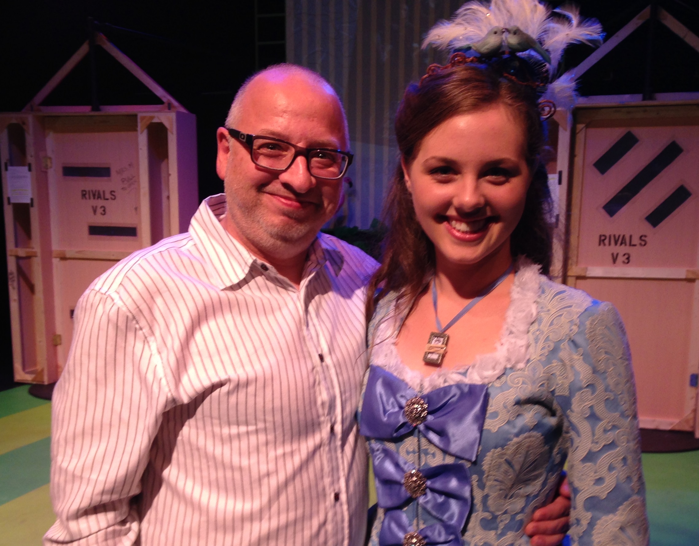 Stephen Donnelly with actress Sarah Beth Short at a performance of The Rivals in Raleigh, NC on 9/29/15