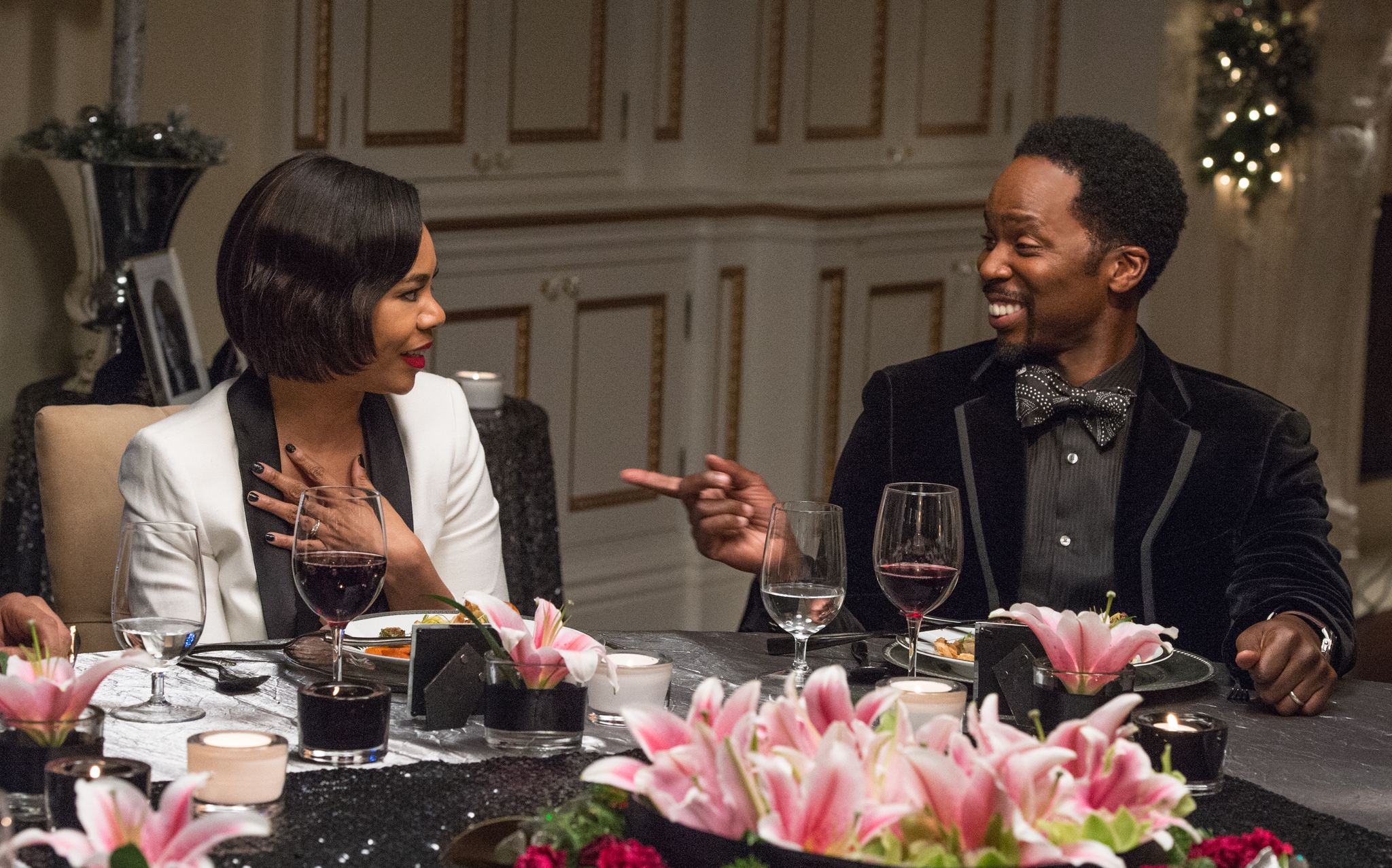 Still of Regina Hall and Harold Perrineau in The Best Man Holiday (2013)