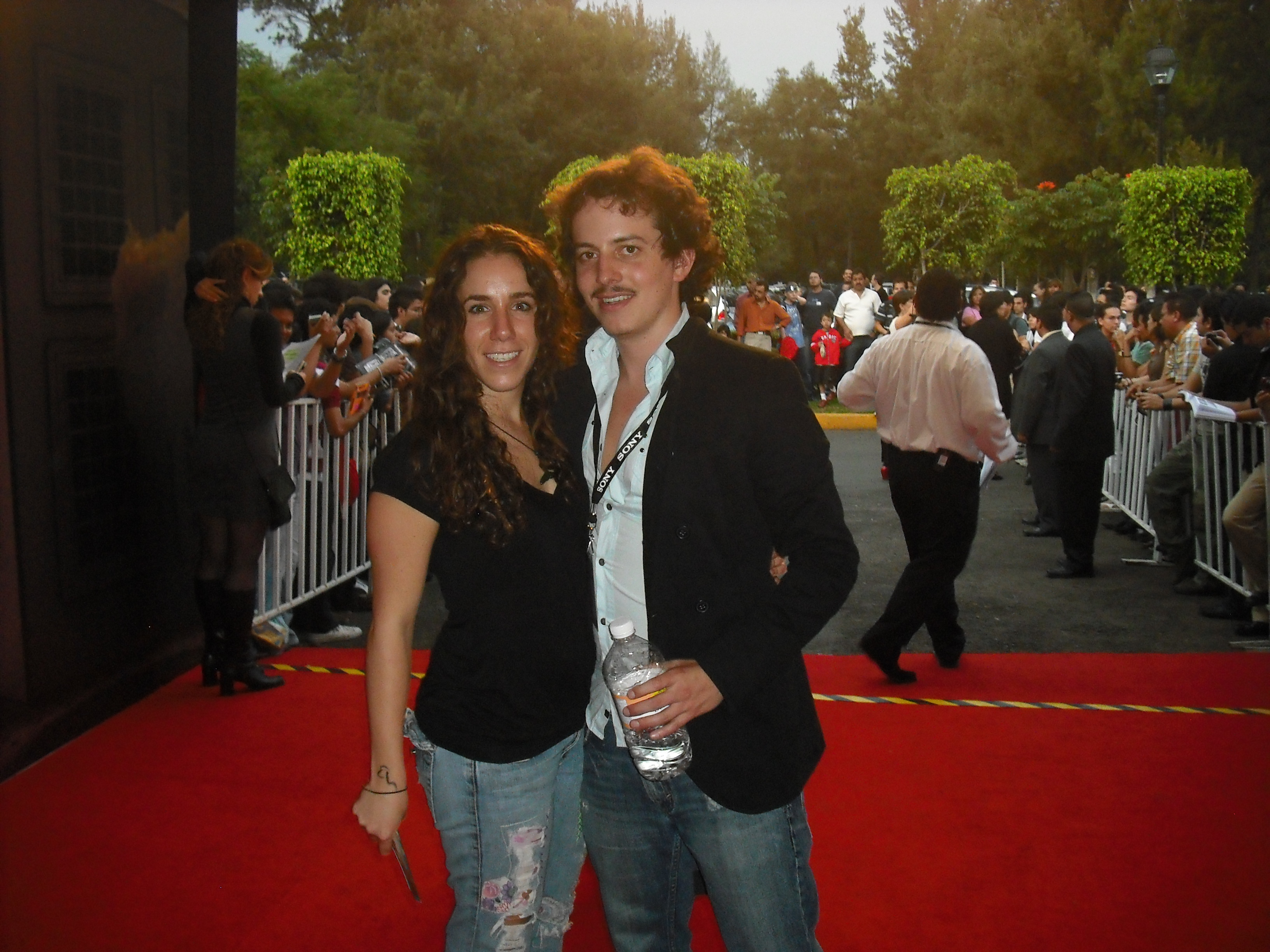 Isaac Ezban at the Morelia International Film Festival, presenting his short film EL SECRETO DE MARTÍN CORDIANI, with his co-producer and wife Miriam Mercado (2009)