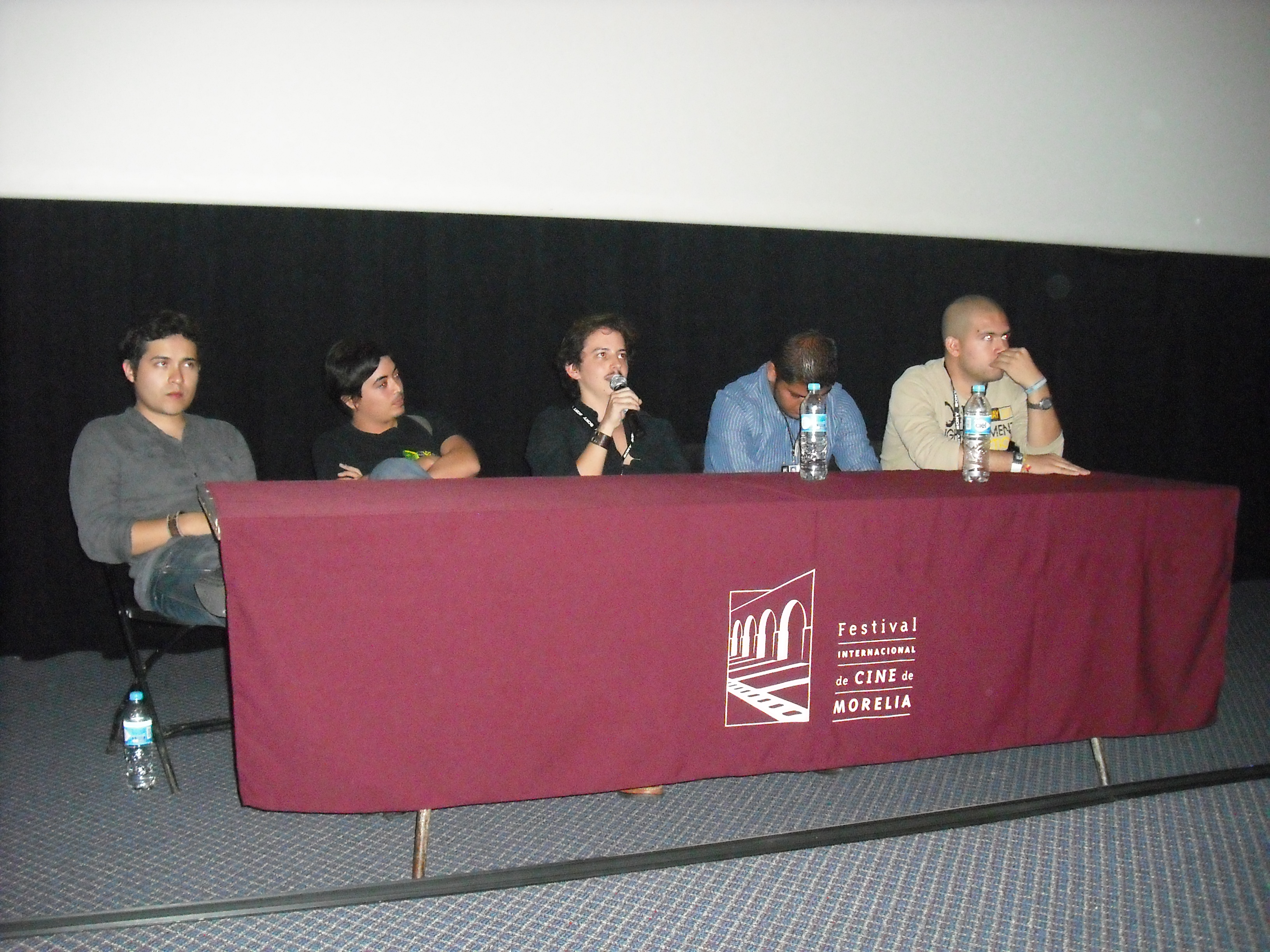 Isaac Ezban presenting his short film EL SECRETO DE MARTIN CORDIANI at the Morelia International Film Festival, 2009