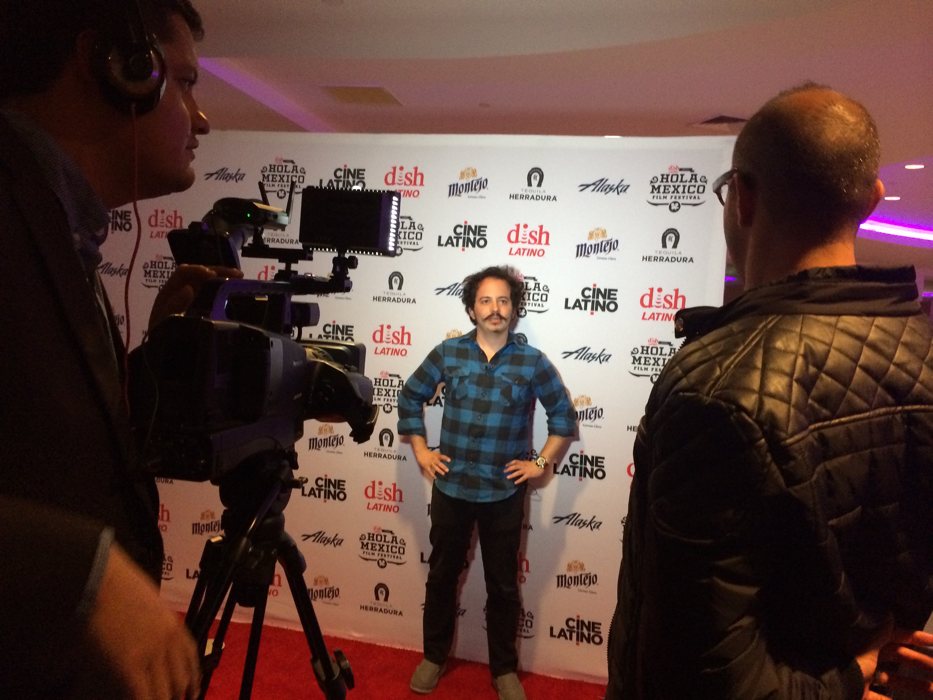 Isaac Ezban in TV interview at the LA premiere of THE INCIDENT at the Hola Mexico Film Festival, May 2015