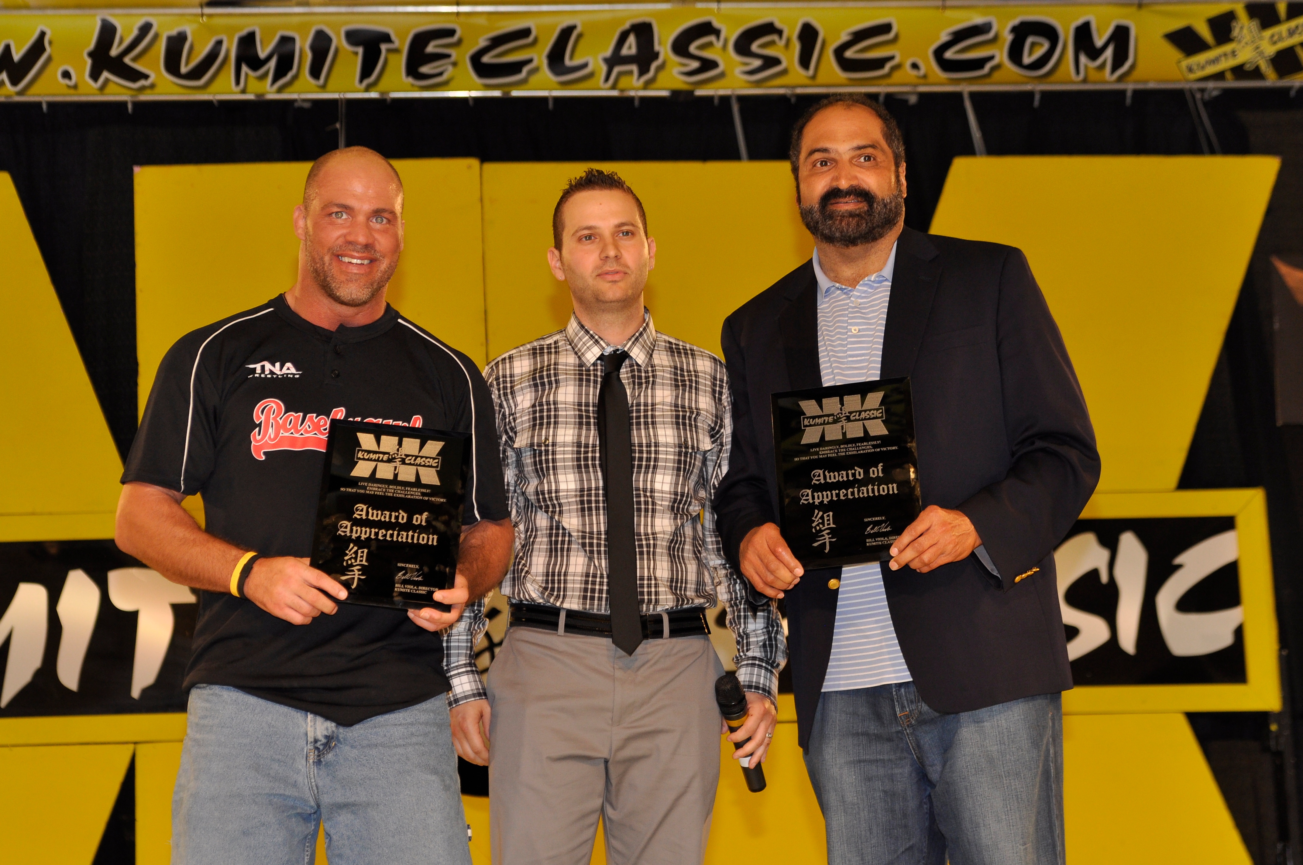 Kurt Angle, Bill Viola Jr., Franco Harris at the Kumite Classic