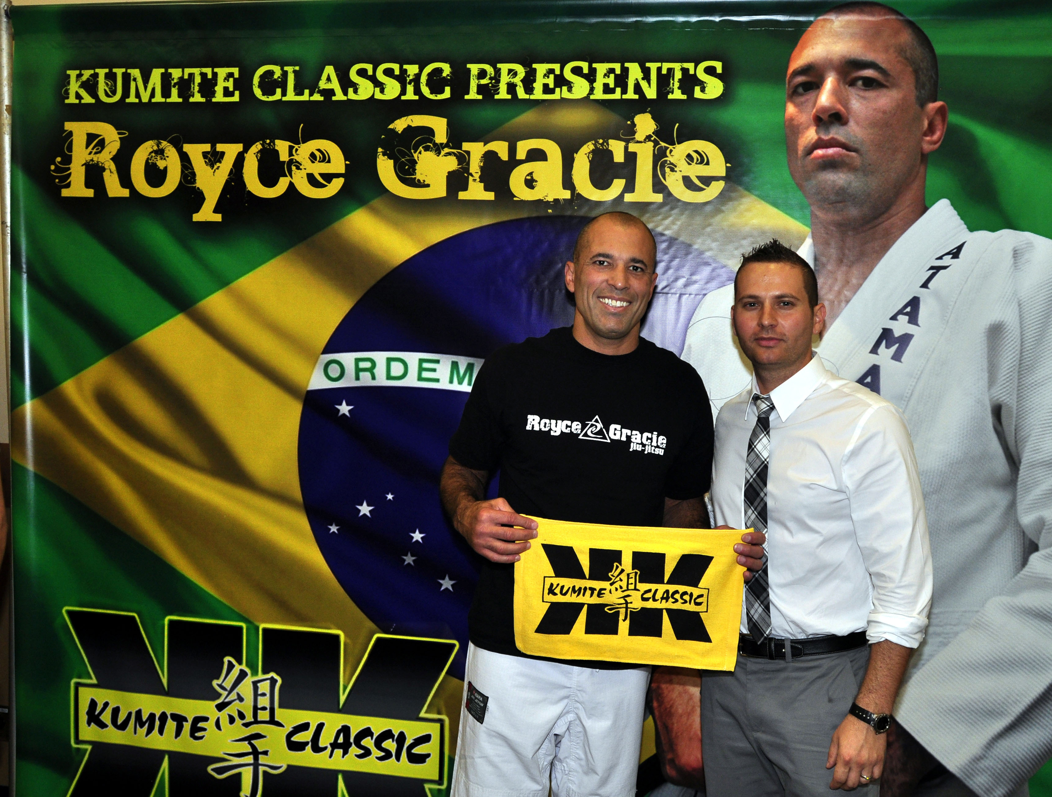Bill Viola founder of Kumite Classic Entertainment with Royce Gracie at the 2012 Kumite Classic