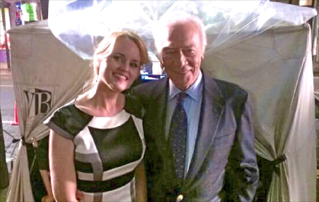 Deanna Meske on set with Christopher Plummer in Elsa & Fred 2013