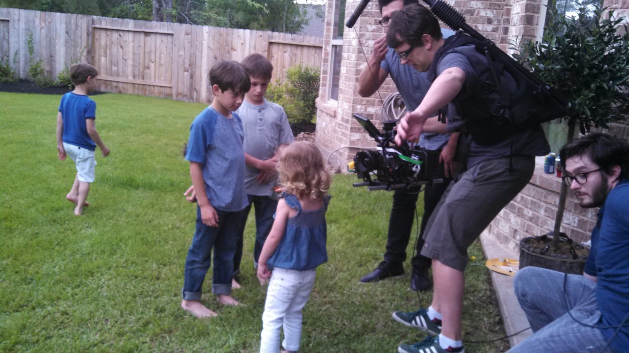 Holding butterflies on the Lennar commercial set