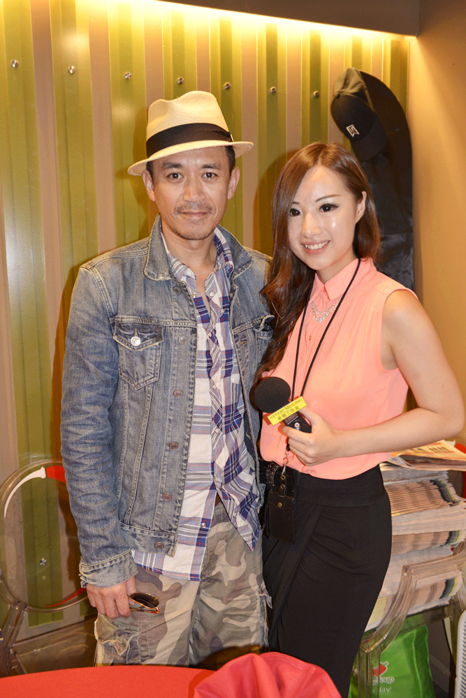 Chinese actor XueBing Wang during interview with Meiling Jin