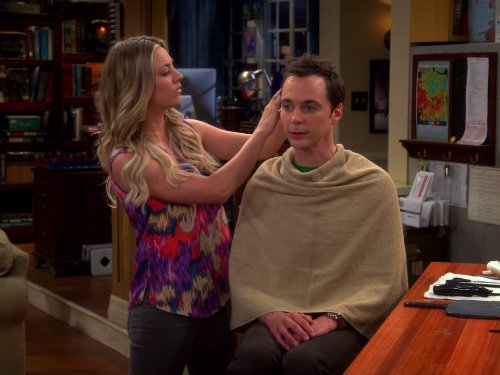 Still of Kaley Cuoco and Jim Parsons in Didziojo sprogimo teorija (2007)