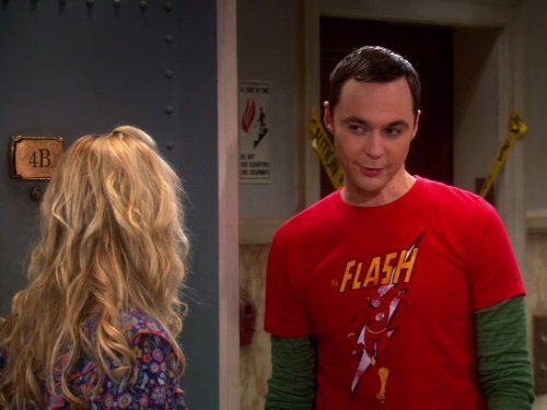 Still of Kaley Cuoco and Jim Parsons in Didziojo sprogimo teorija (2007)