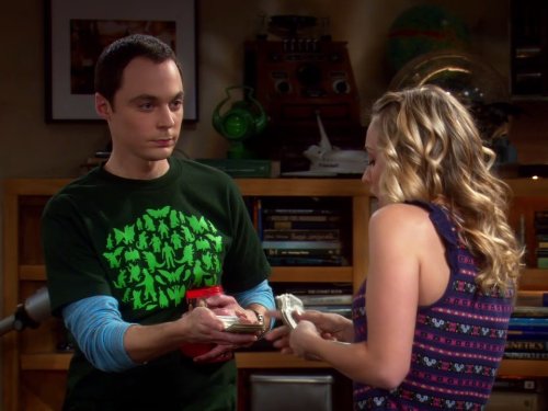 Still of Kaley Cuoco and Jim Parsons in Didziojo sprogimo teorija (2007)