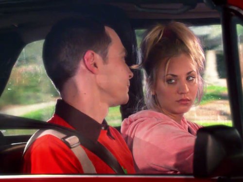 Still of Kaley Cuoco and Jim Parsons in Didziojo sprogimo teorija (2007)