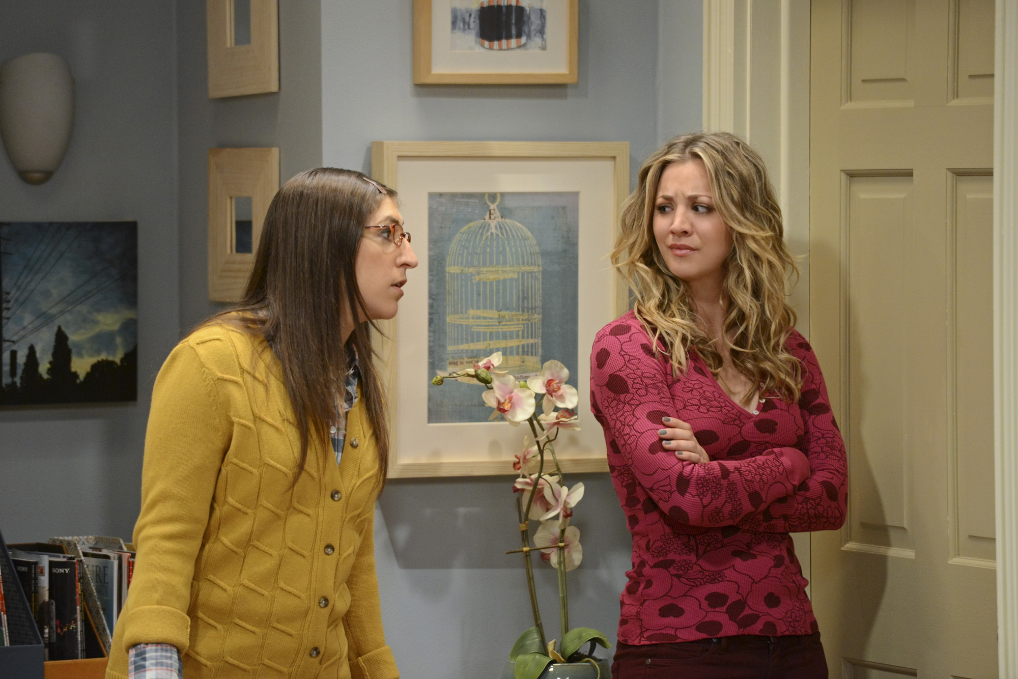 Still of Mayim Bialik and Kaley Cuoco in Didziojo sprogimo teorija (2007)