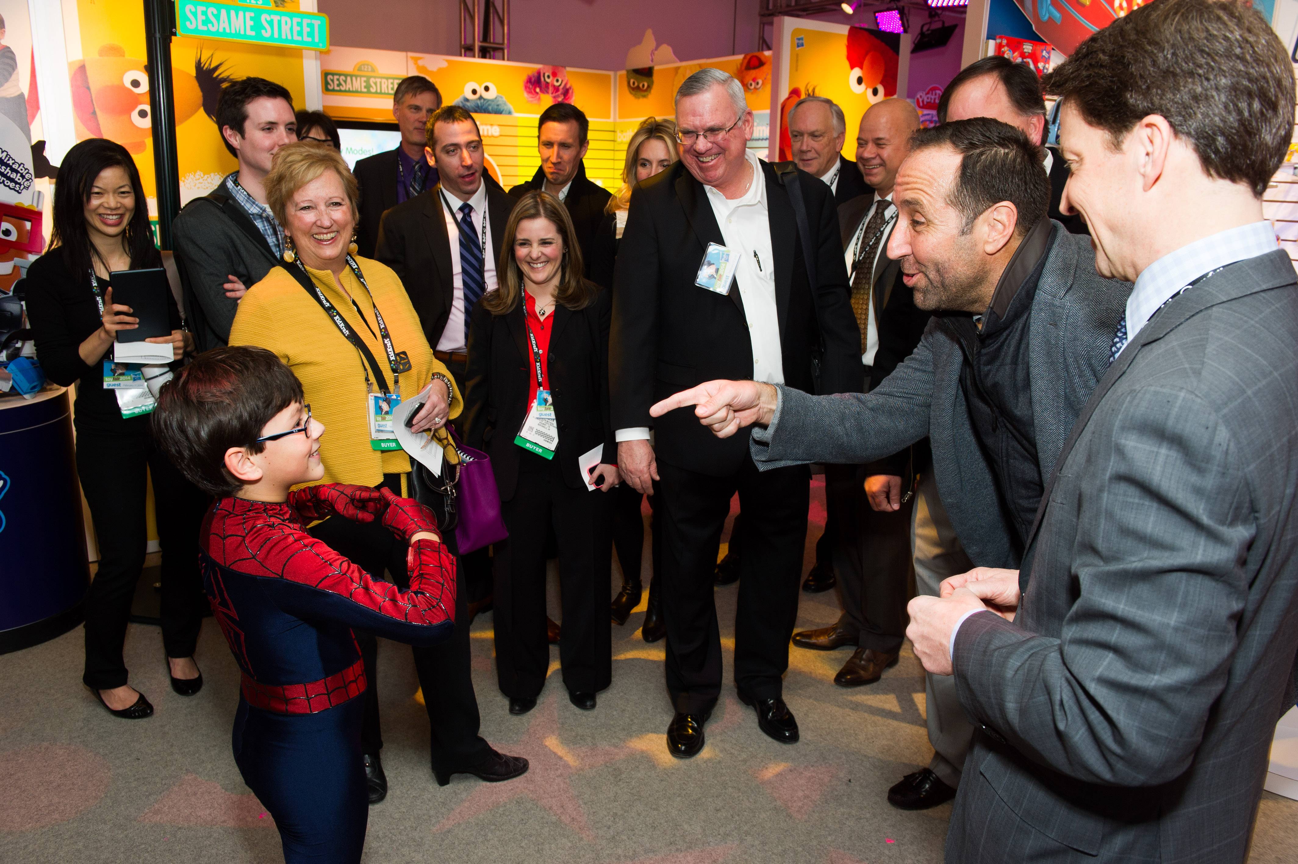 Jorge Vega invited as a special guest and charming toy industry executives at the Hasbro Toy Fair in New York City.