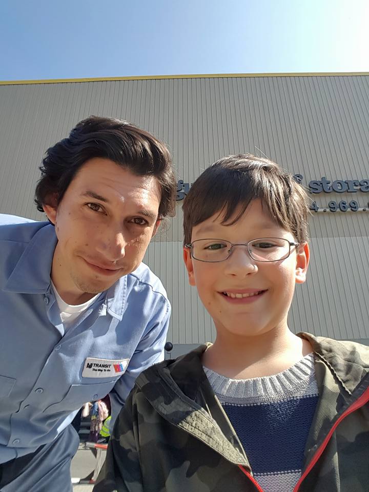 Adam Driver and Jorge Vega on the set of the film Paterson.