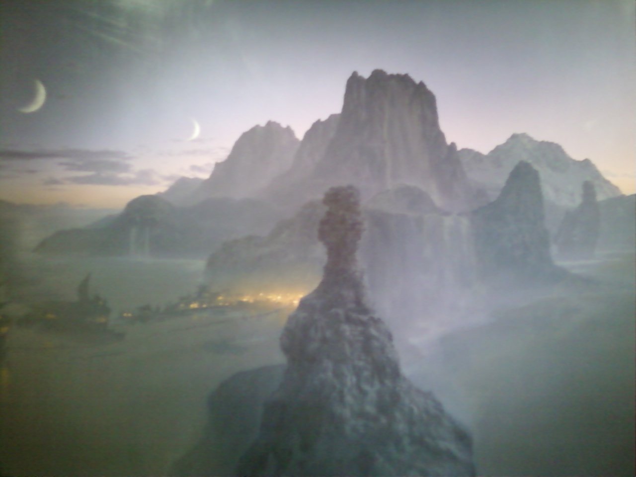 On of the last matte painting they used for backgrounds in film.