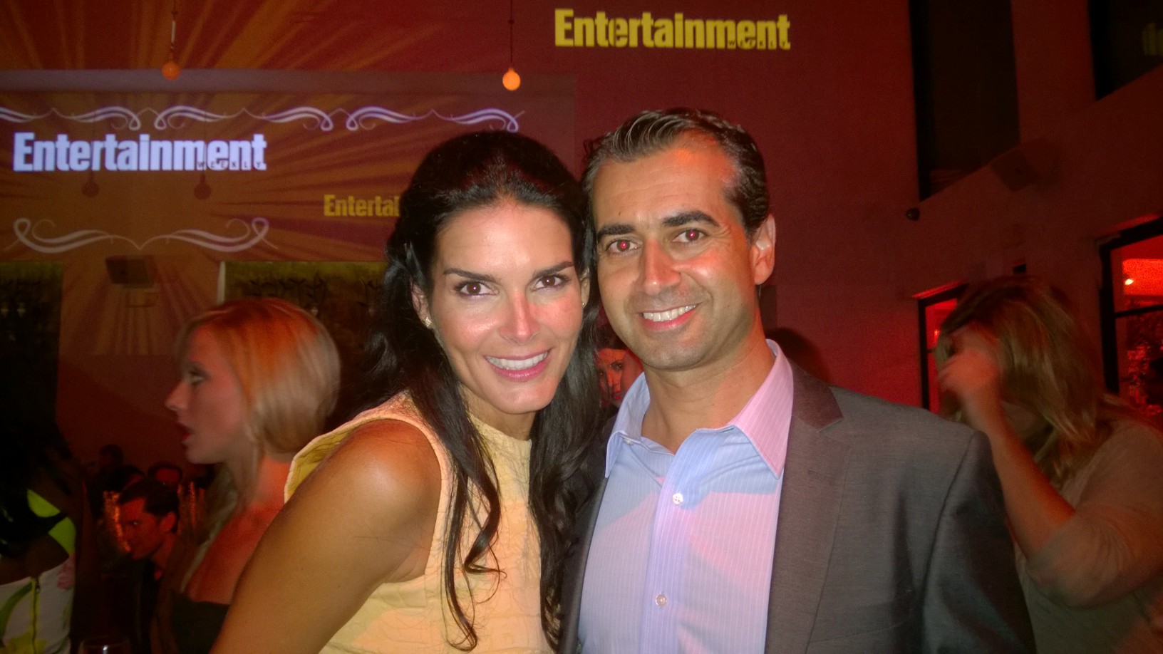 2014 Entertainment Weekly Pre Emmy Orange Carpet party with the beautiful Angie Harmon